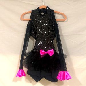 Childrens Large Pink and Black Recital Costume